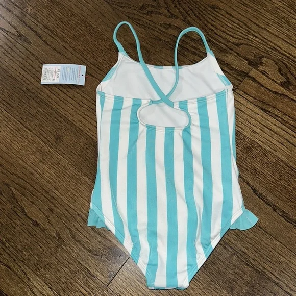 Cat and Jack Girls Stripped One Piece Swimming Suit Size XS 4/5 - Picture 2 of 7